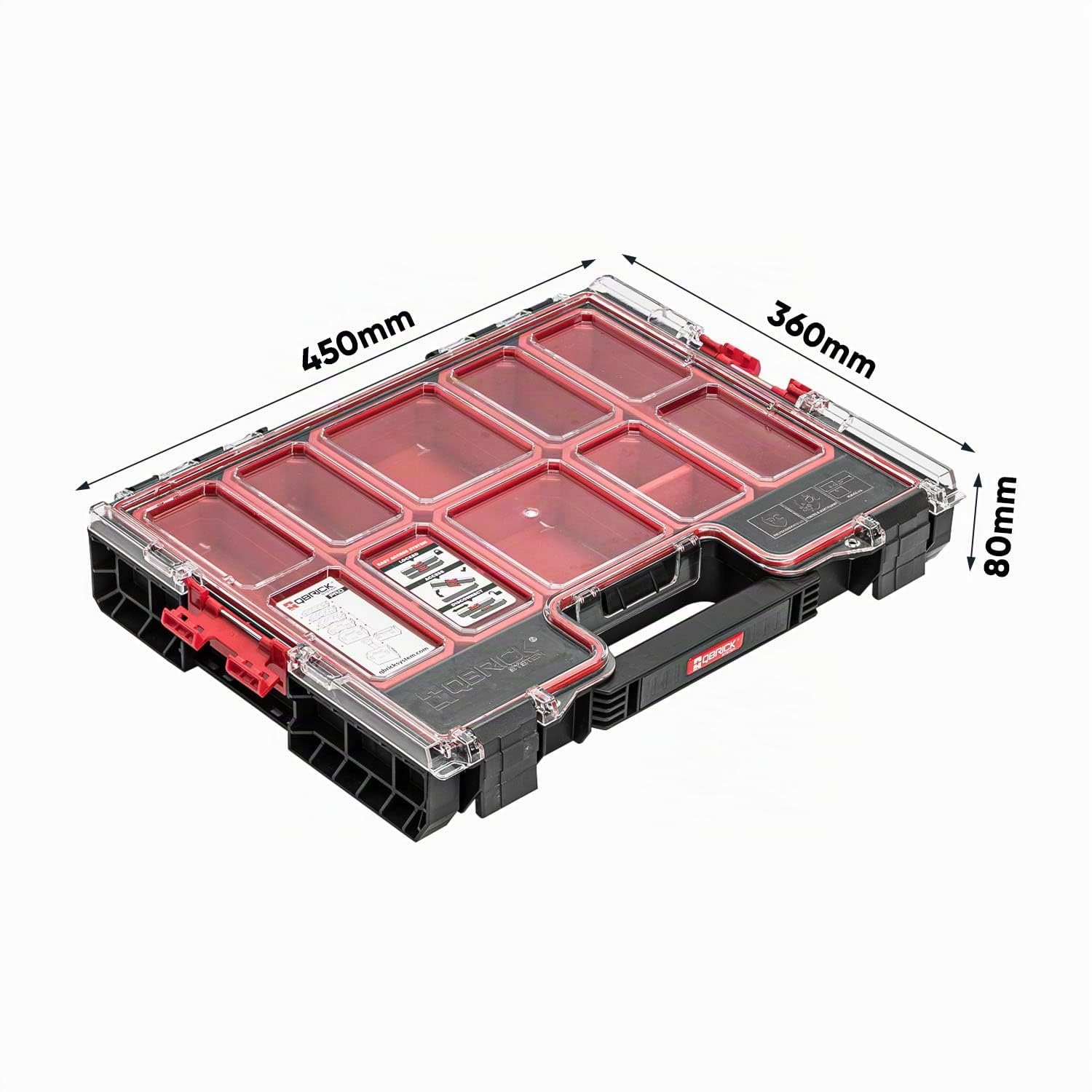 3x Sortimentskasten Kleinteilemagazin – 450 x 80 x 360mm – Premium Sortierkasten Wekzeugbox mit ausziehbaren Eimern Organzier PRO Sortierkoffer