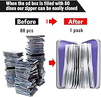 Vista 22 de Estuche para CD, capacidad para 80 unidades, para CD/DVD, cartera, de plástico duro, CD y DVD, carpetas de almacenamiento para automóvil, hogar