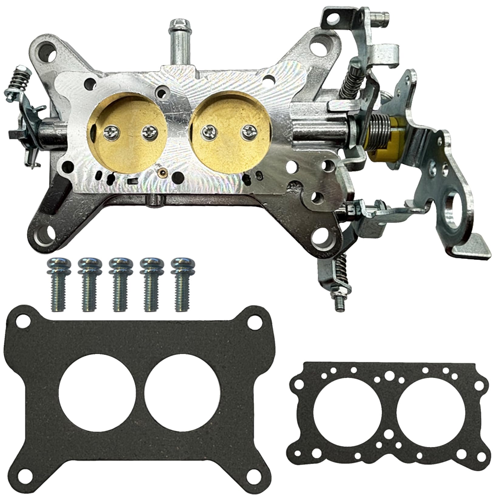 Trucktok 7448 1 1/2" Throttle Plates Replacement for 350 CFM 2 BBL Complete Base Plate Assembly