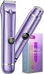 Bikini Trimmer pour les femmes, 4 en 1 Razors électriques pour femmes - Double tête, humide & Utilisation à sec Pubic Cheveux du corps Trimeur Électrique Rasoirs, Rechargeable femmes Rasoirs visage pour les jambes, Nez, aisselles, zone de bikini
