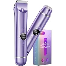 Bikini Trimmer for Women, 4 in 1 Electric Razors for Women - Dual Head, Wet & Dry Use Pubic Body Hair Trimmer Electric Shavers