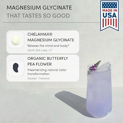 Miniatura 3 de Polvo de glicinato de magnesio 200 mg  Bisglicinato quelado de alta absorción con flor de guisante de mariposa orgánica  Apoya el alivio del estrés,