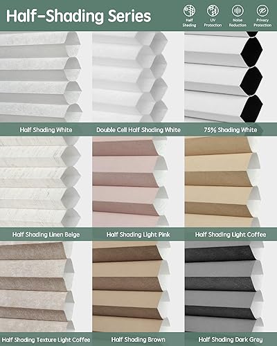 Miniatura 47 de Yoolax Persianas celulares motorizadas compatibles con Alexa, persianas motorizadas opacas inteligentes de panal para ventanas, persianas Color gris