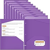 Vista 1 de Henoyso 36 carpetas de plástico de 2 bolsillos con bolsillo frontal transparente y 3 agujeros, tamaño carta, soporte para documentos para llevar a