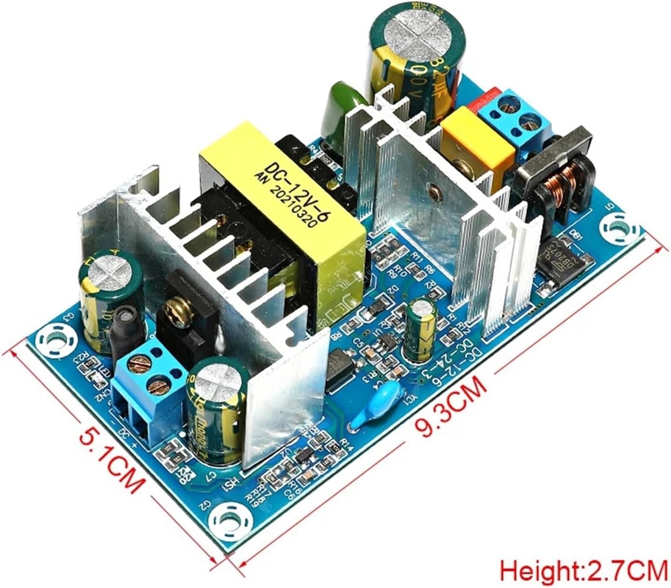 72W Power Supply Module AC 90-260V to DC 12V 6A AC-DC Switching Board DC-12V-6