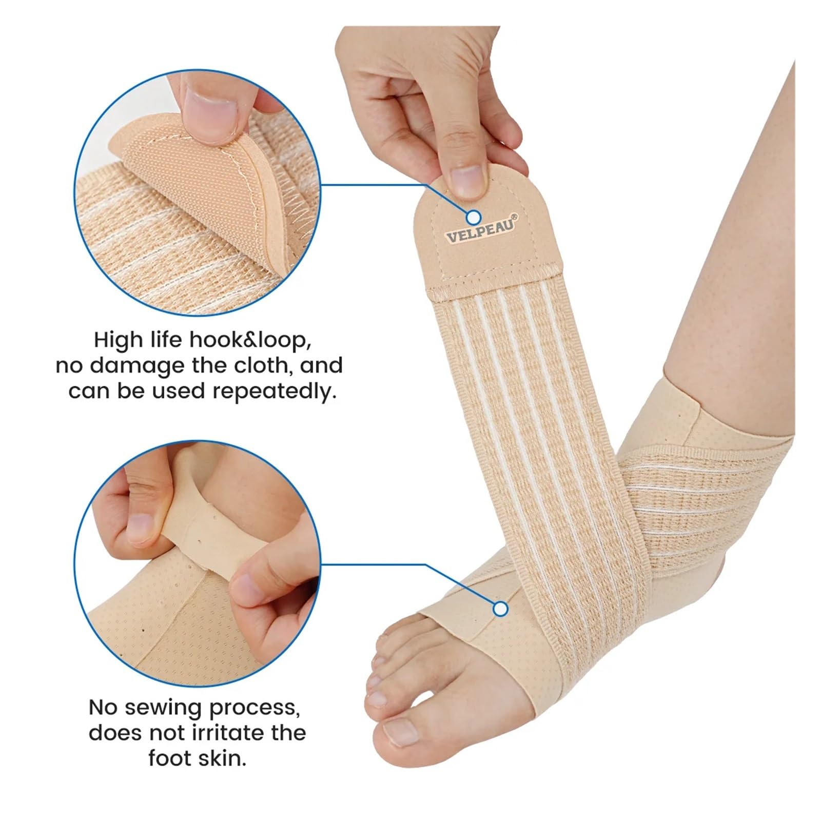 Manicotto di compressione alla caviglia regolabile for tendinite di Achille e fascite plantare Supporto dell'arco plantare universale for entrambi i piedi Per Corsa, Boxe, Calcio(2 PCS,Shoe size 42 ab