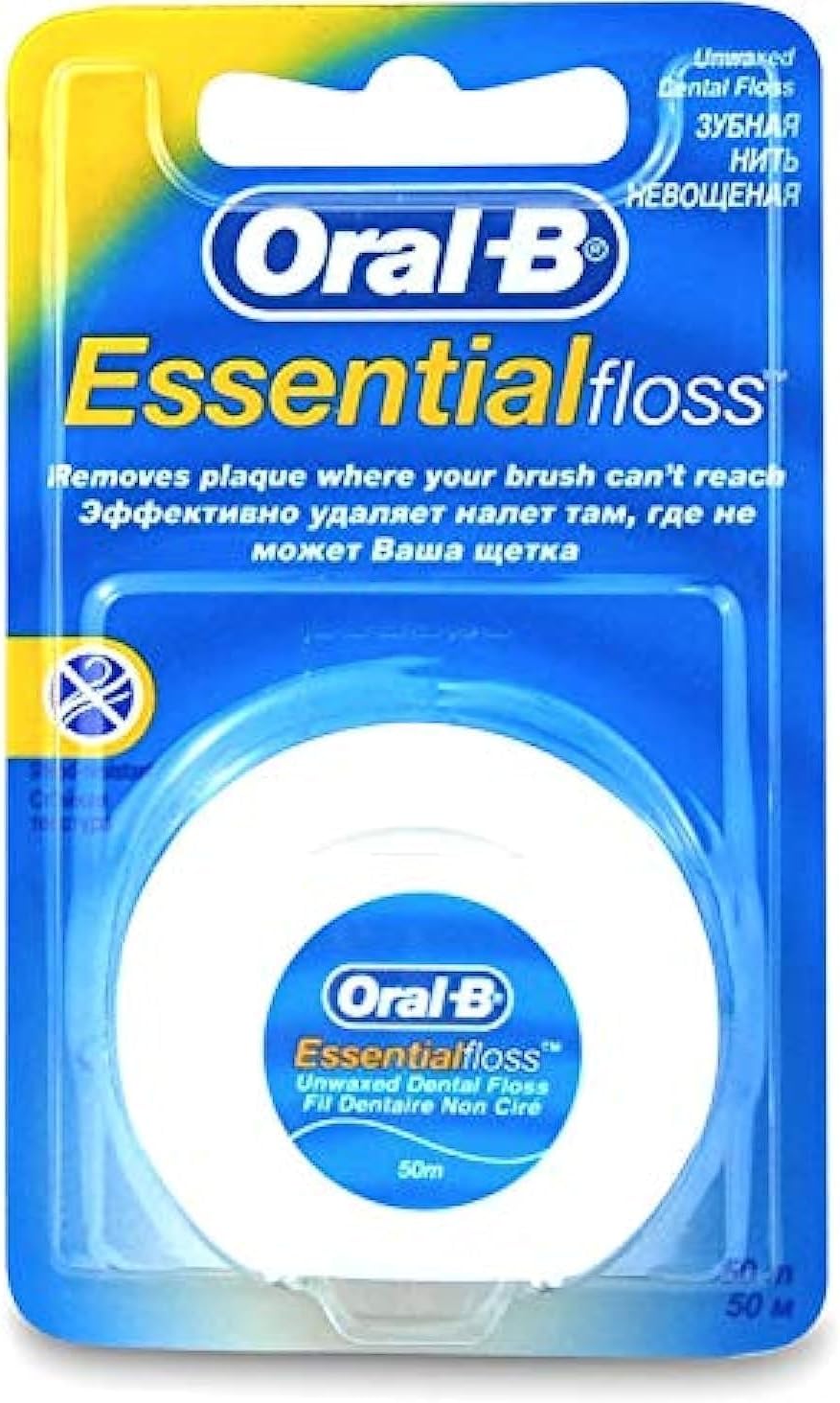 Oral B Essential Floss Unwaxed 50m x 6 Packets Oral B Essential Floss Unwaxed 50m x 6 Packets