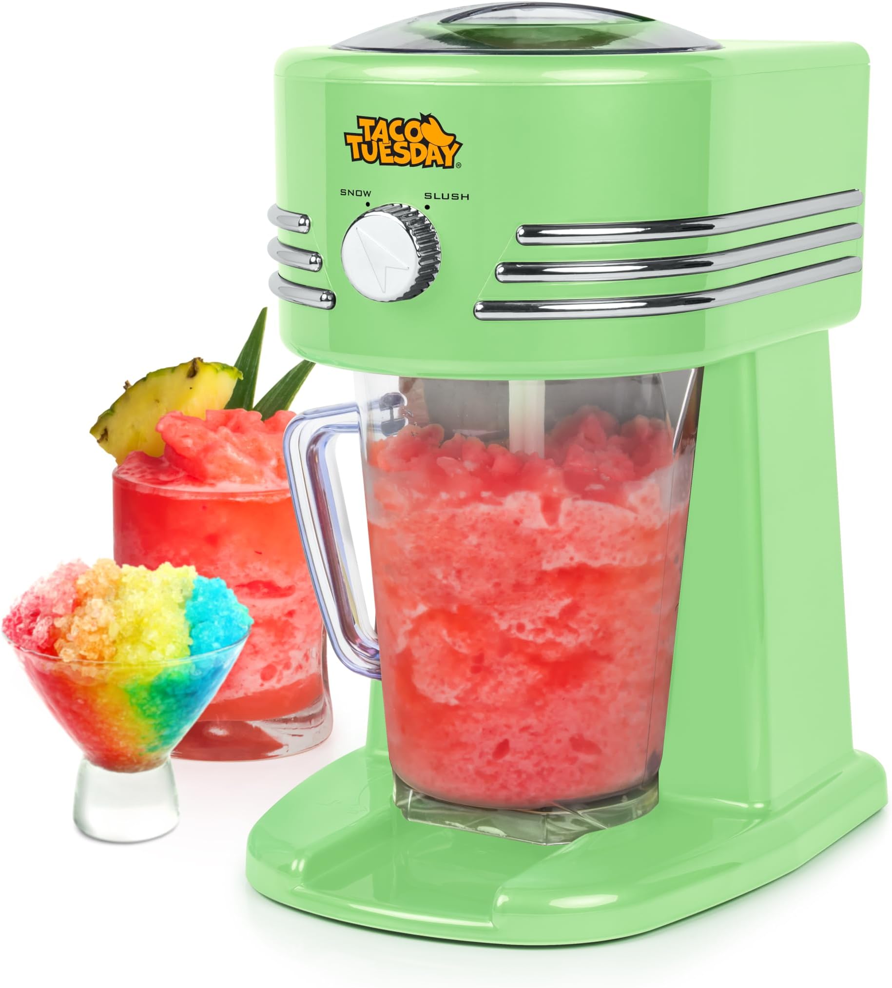 Nostalgia Taco Tuesday Frozen Beverage Station, 40-Oz. Capacity, Perfect For Slushies, Snow Cones, Margaritas, Daiquiris, Lime Green