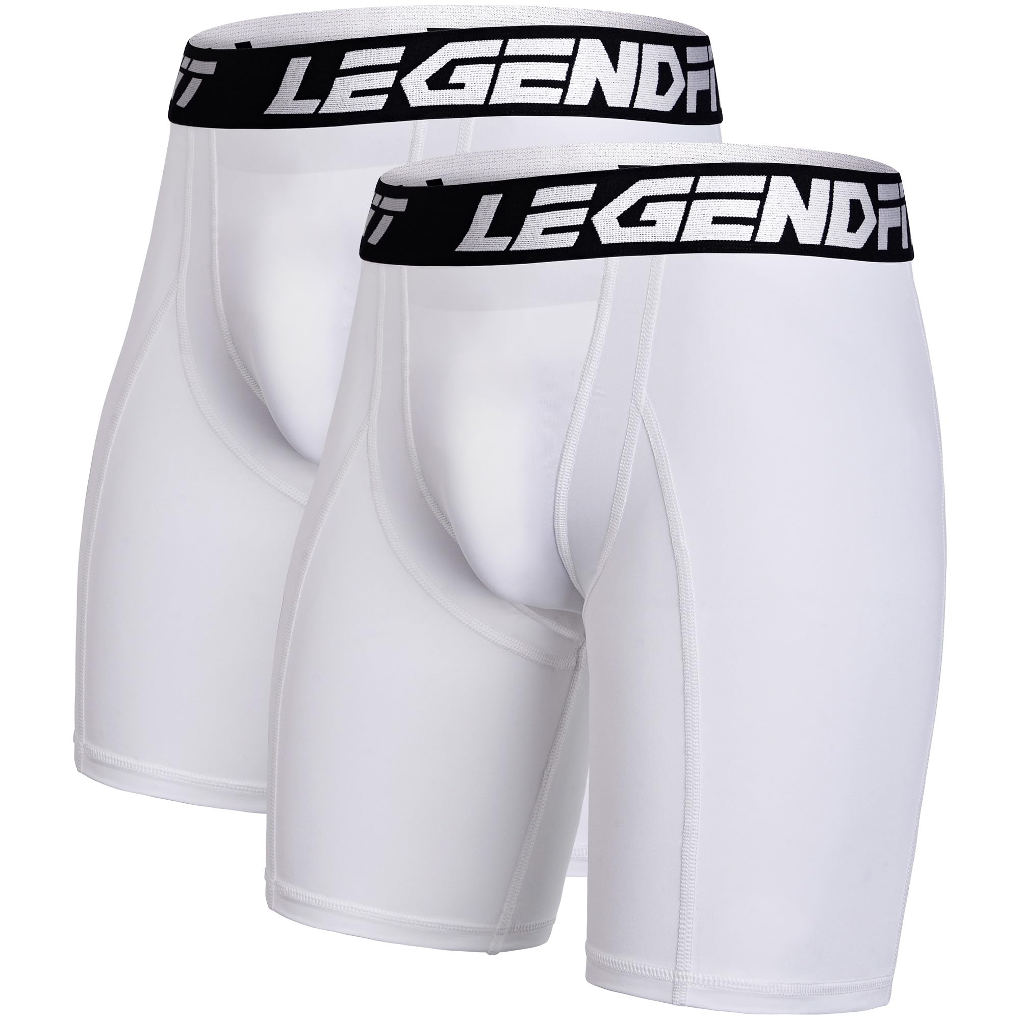 Photo 1 of Legendfit Men's Compression Shorts w/Cup Pocket - White
