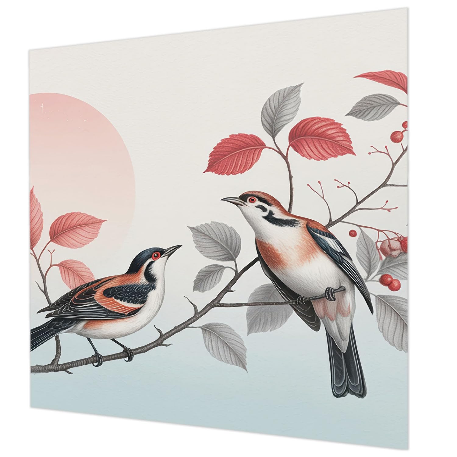 Tapisserie intissée oiseaux 250x250 grand format papier peint salon