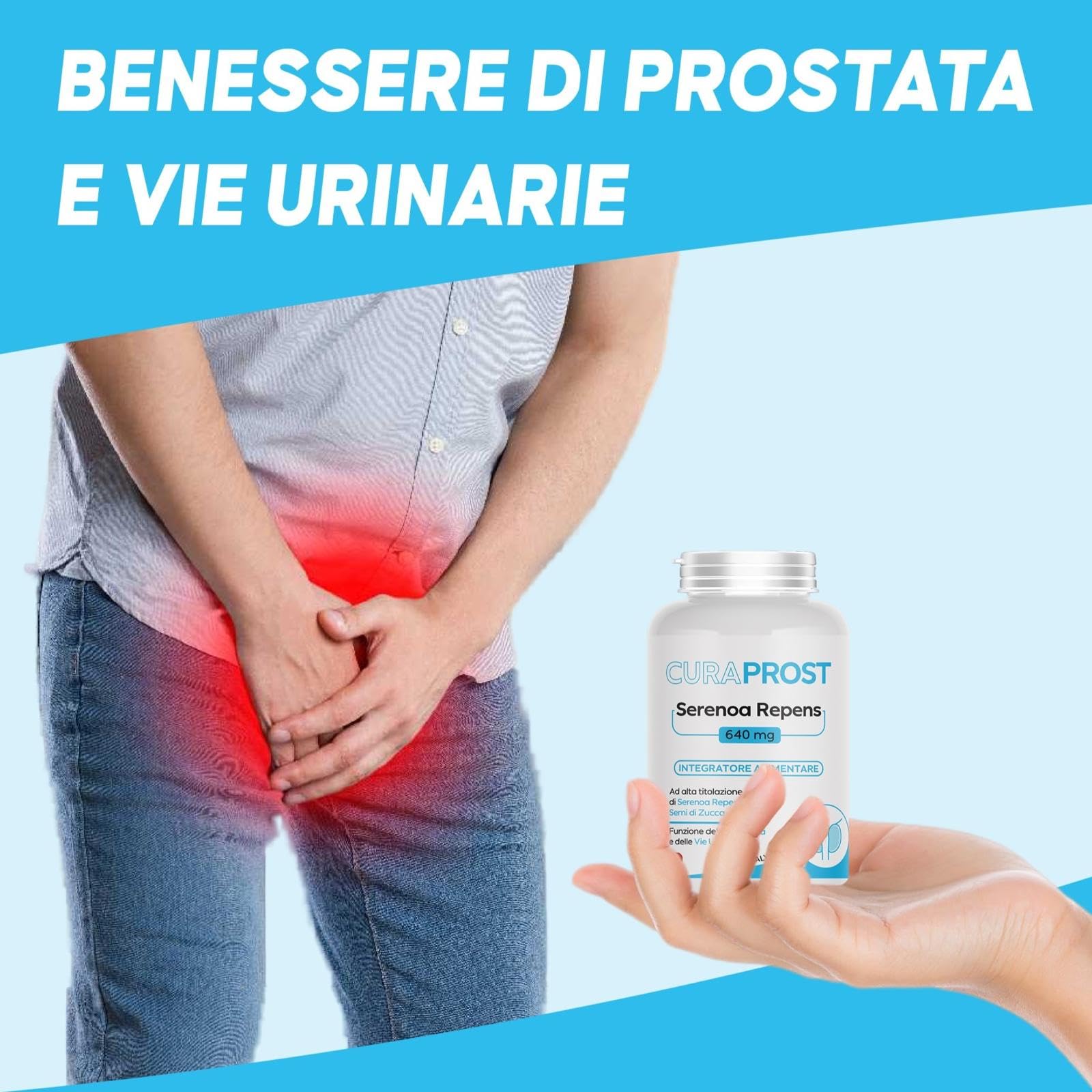 Serenoa repens prostata Integratore Prostata 640 mg - 180 Capsule - Saw palmetto -Formula Complex - integratore Uomo benessere delle vie Urinarie
