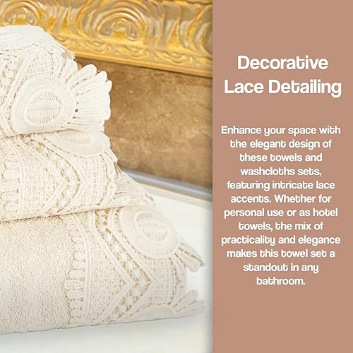 Miniatura 10 de Zahari Home Sinatra - Juego de toallas de baño de 3 piezas, toalla de mano, toalla de lavado absorbente, color champán