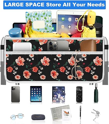 Miniatura 10 de Bolsa plegable equipada con 6 correas elásticas, más fuerte que otras cestas para andar, cesta para andador con múltiples bolsillos y nunca se