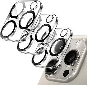 JETech Protetor de Lente de Câmera para iPhone 16 Pro 6,3 Polegadas e iPhone 16 Pro Max 6,9 Polegadas, Vidro Temperado 9H, Antirriscos, Amigável ao Caso, HD Claro, Pacote com 3