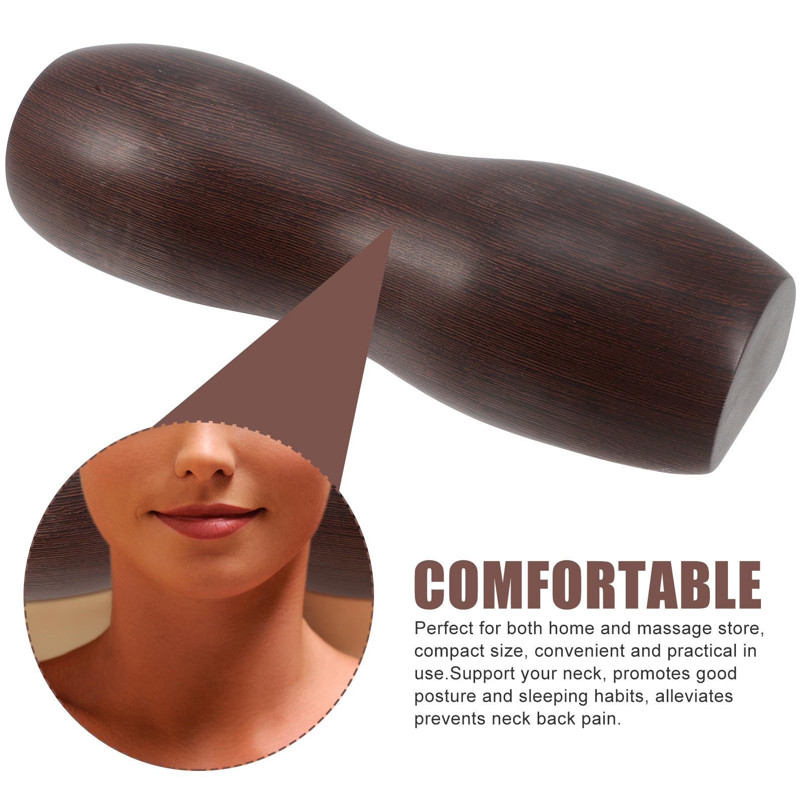 PACKOVE Cuscino Cervicale a U in Legno Marrone per Casa e Negozio