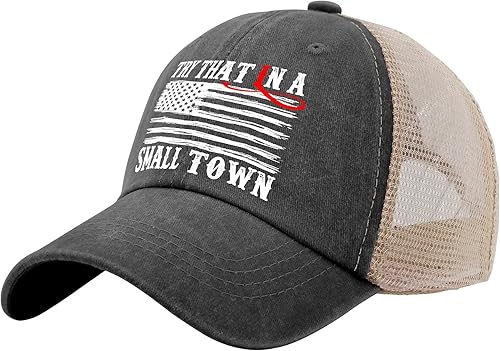 Vista 4 de Hat Try That in Small Towns Trucker Hat Men Funny Mesh Cap for Summer