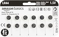 Vista 1 de Yaxa Basics Paquete de 12 pilas de botón alcalinas LR44, 1.5 voltios, potencia de larga duración, sin mercurio