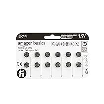 Amazon Basics Batterie a bottone alcaline LR44, 1,5 V, energia di lunga durata, senza mercurio, confezione da 12