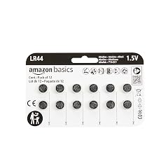 Amazon Basics 12-Pack LR44 Alkaline Button Cell Batteries 1 5 Volt Long Lasting Power Mercury-Free