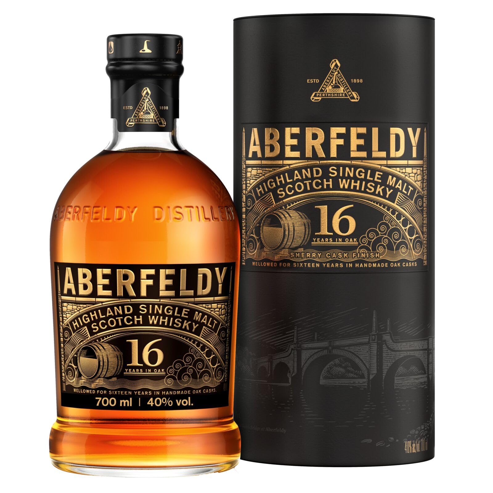 16 Year Old Single Malt Scotch Whisky, 40% vol., 70 cl / 700 ml, Premium Whisky Finished in First-Fill Oloroso Sherry Casks
