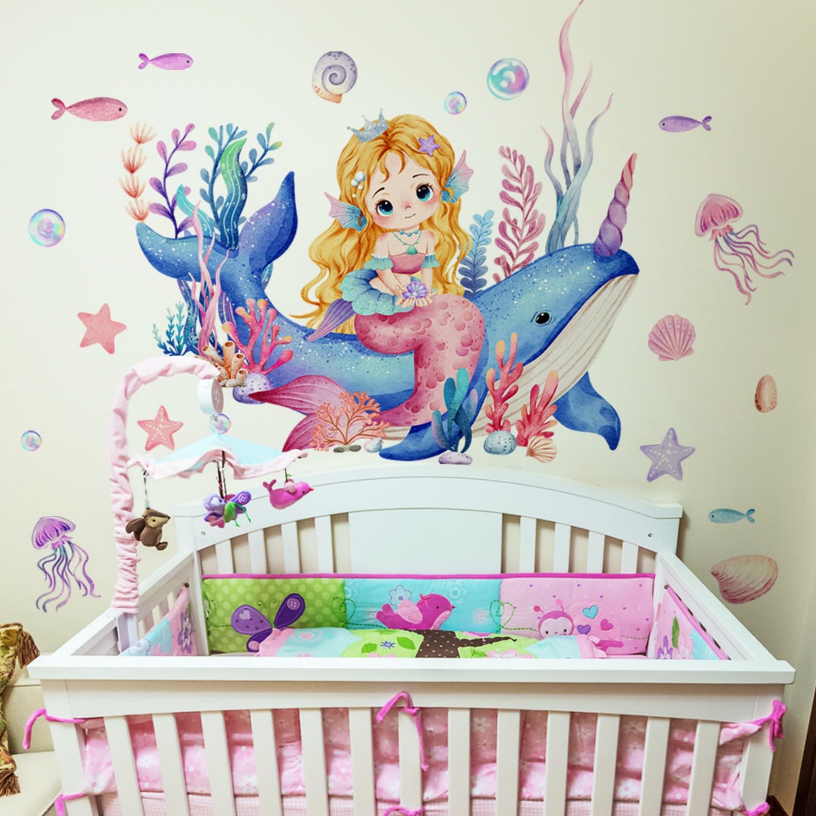 Lekabee Baby Girls Mermaid Wall Decals - Image 4