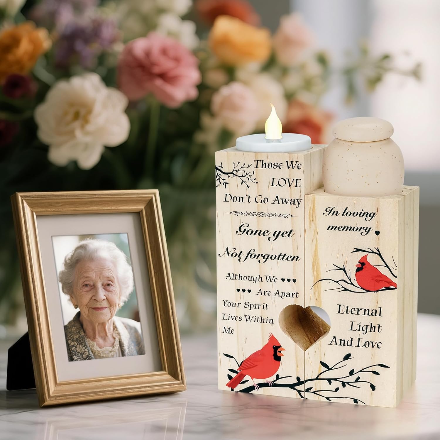 SOITIS Cremation Urns for Human Ashes Candlestick for Your Loss Sympathy Gifts for Women Men, Small Ceramic Urn for Human Ashes Keepsake Funeral Ashes Keepsake Burial Urn Memorial Urns - Image 6