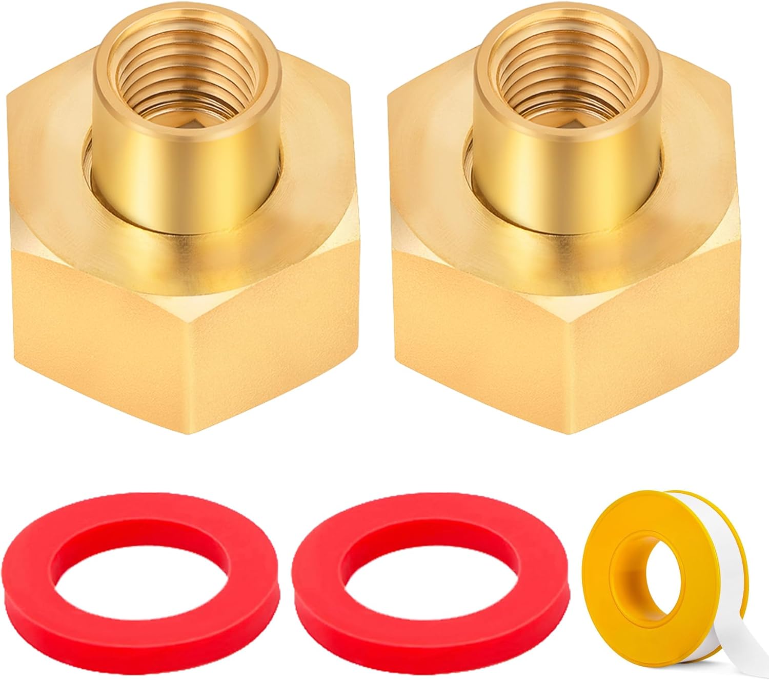 Brass Hex Swivel 1/4" NPT to 3/4" Female GHT Garden Hose Thread Connector Adapter,Garden Hose Pipe Fitting For Water/AIR/Fuel/Oil/Gas WOG(2PCS)