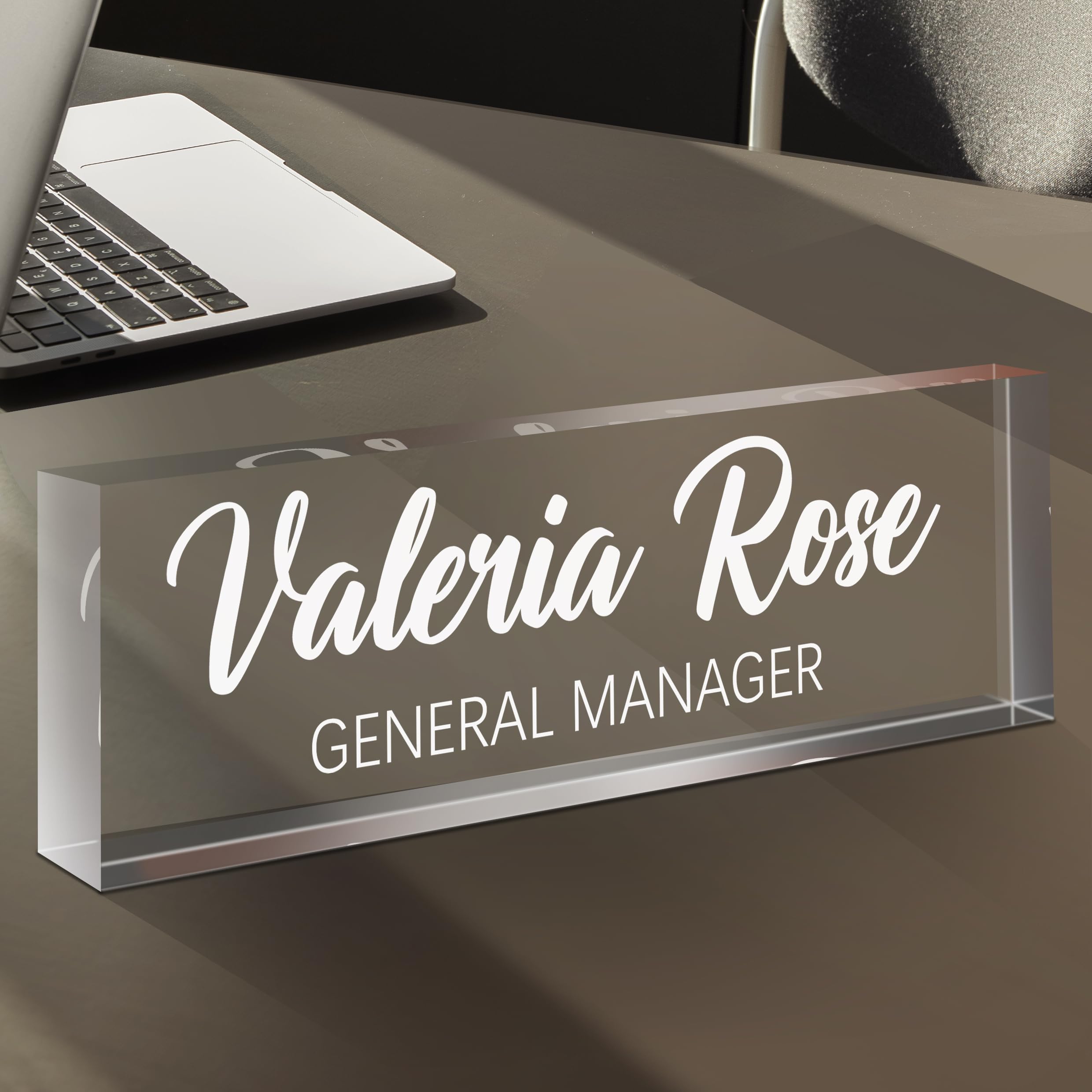 Custom Name Plate for Desk, Acrylic Desk Name Plate Personalized, Employee Appreciation Gifts, Office Desk Accessories for Woman Teacher Nurse,