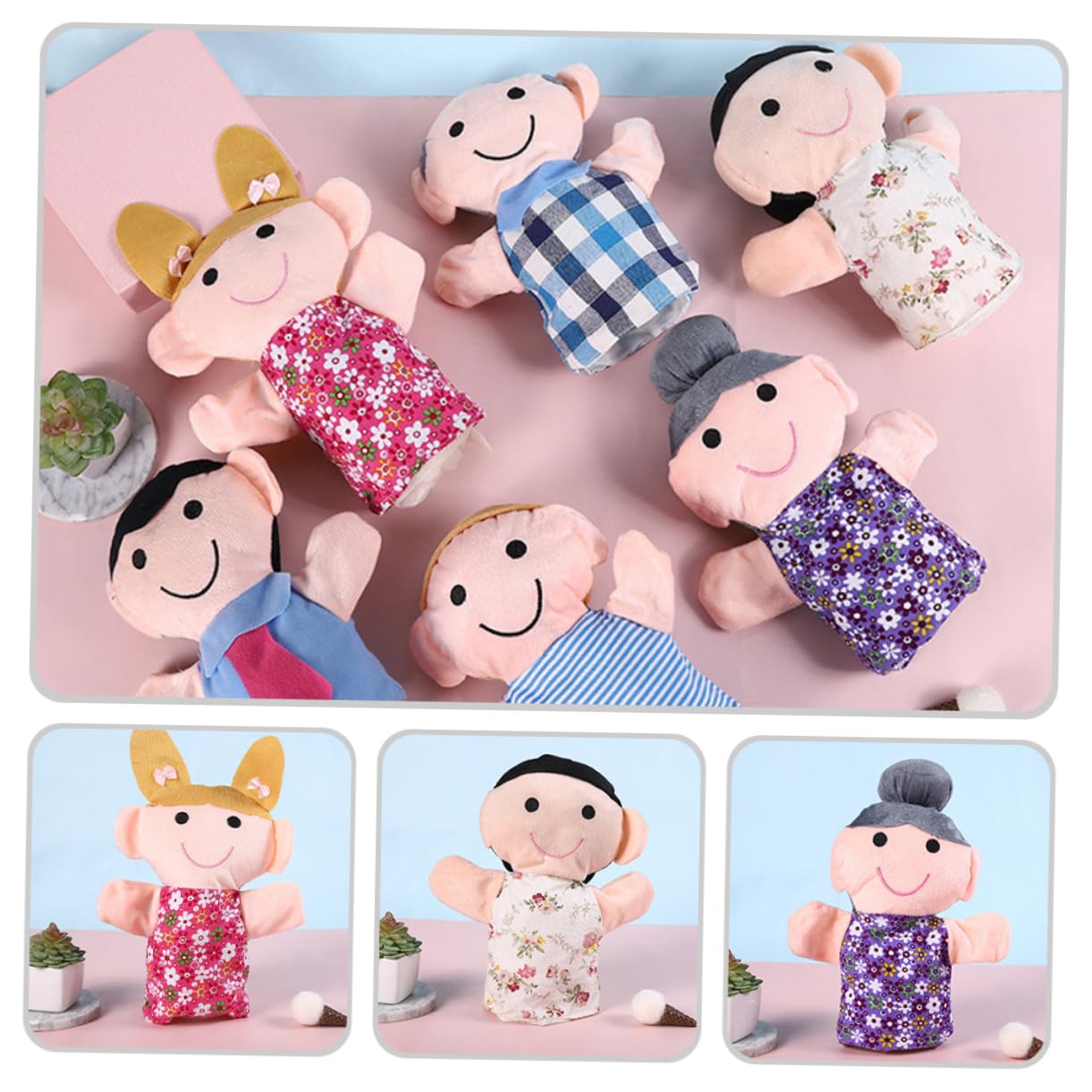 Giocattolo Burattino a Mano per Bambini, 6 Pezzi Peluche | Pp Cotton, Leggero e Ultra Morbido, per Role Play Indoor, Design Creativo e Adorabile