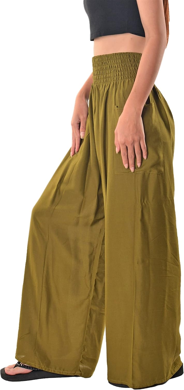 Orient Trail Open Ankle Wide Leg Harem Pants with Pocket -Yoga Flowy Pants for Women US Size 0-24