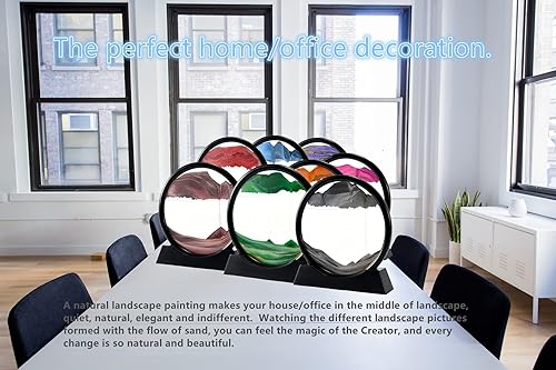 Miniatura 4 de KongLam Arte de arena dinámica 3D con movimiento líquido, imagen artística de arena en movimiento, imagen redonda de vidrio 3D de mar profundo,