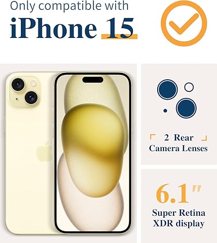 Miniatura 9 de GVIEWIN Funda compatible con iPhone 15, con 2 protectores de pantalla y 2 protectores de lente de cámara, transparente, suave, a prueba de golpes,