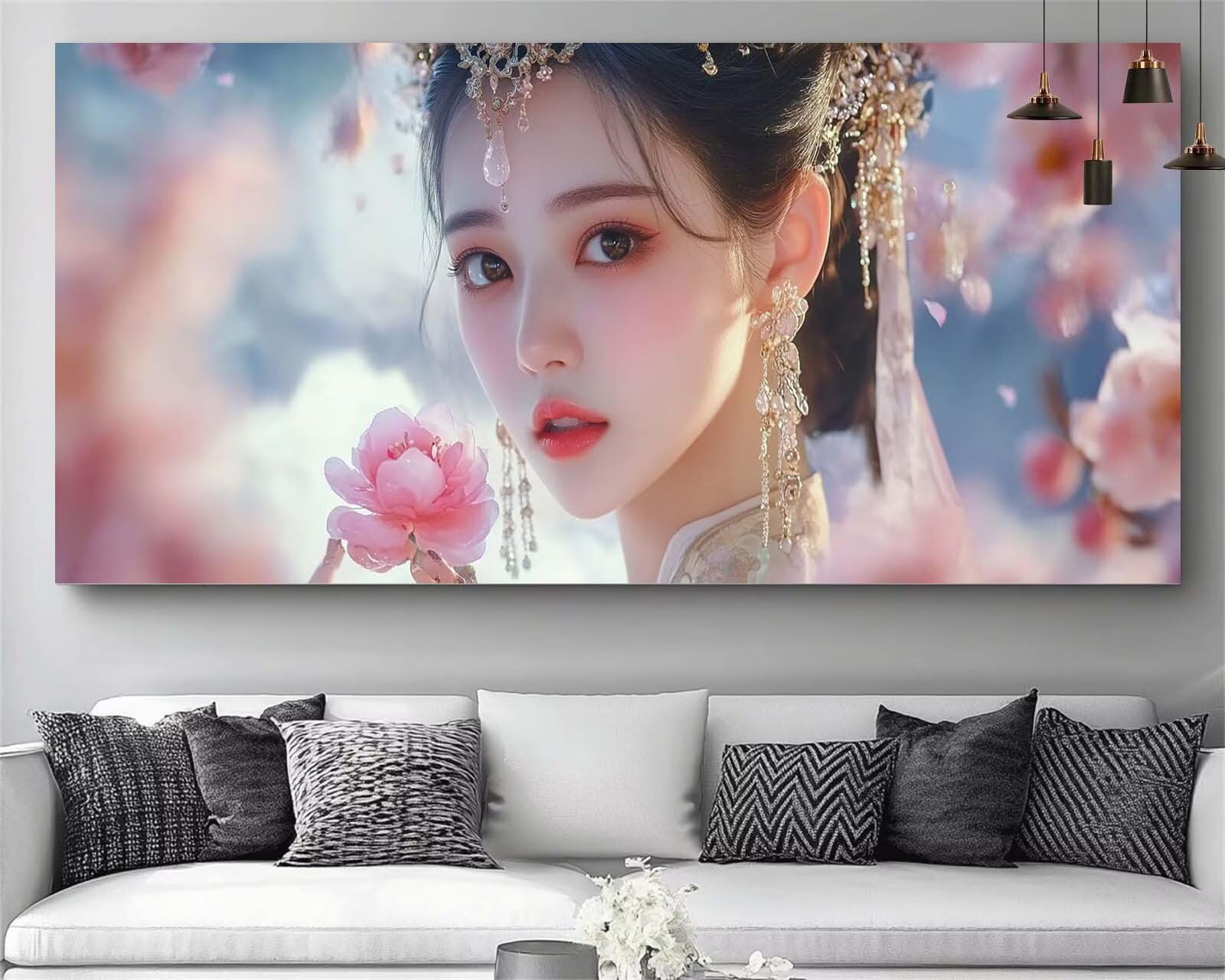 Japon Diamond Painting Beauté Diamond Painting Enfant Broderie Kit Complet, 5D Peinture Diamant Point de Croix Cristal Artisanat,DIY Tableau Strass Diamant Canevas Débutant Kit, Gifts 50x100cm M700