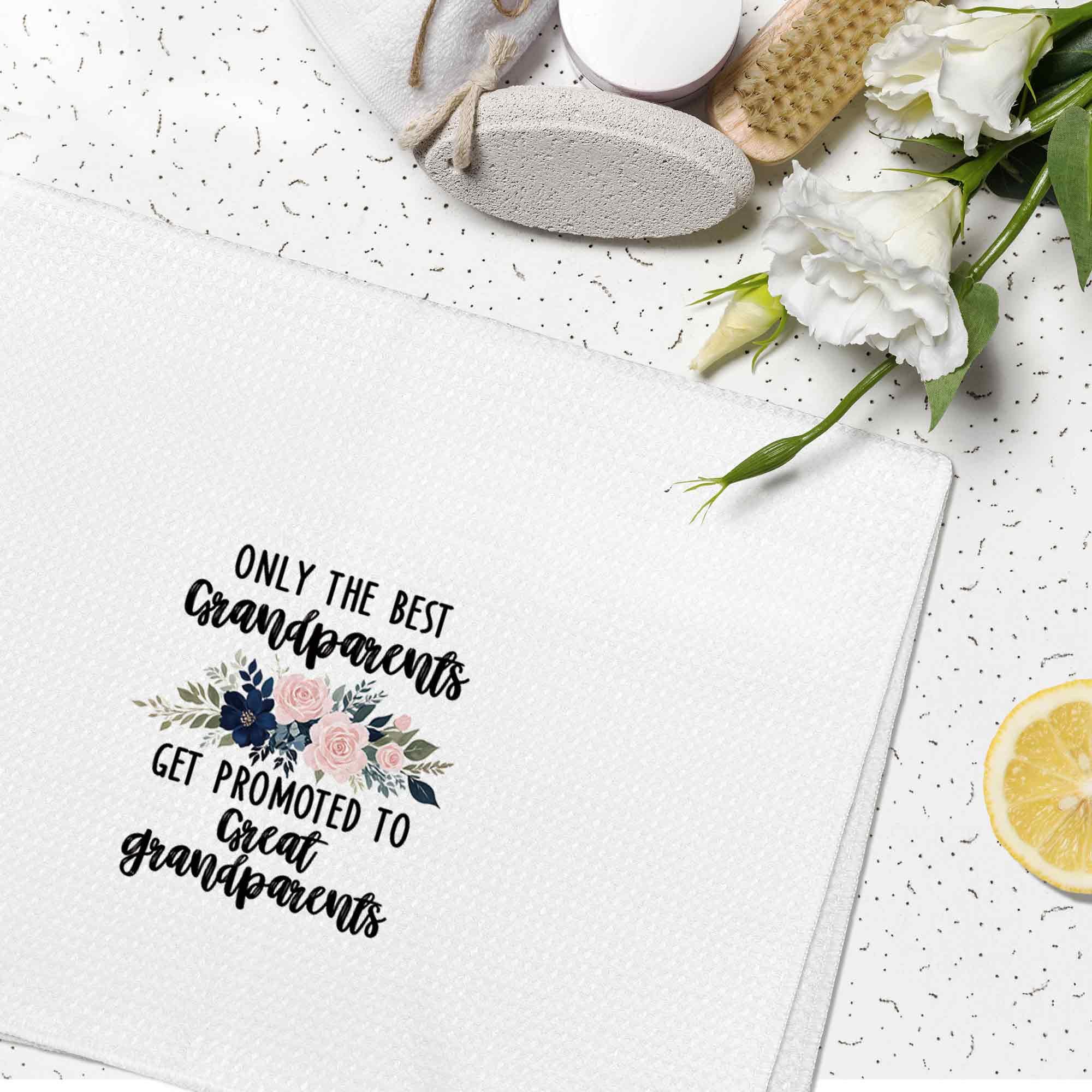 Promoted to Great Grandparents Gifts - Toallas de cocina de 16 x 24 pulgadas, diseño de abuelos, embarazo, anuncio de bebé, paños de cocina, toalla de cocina, toalla de mano