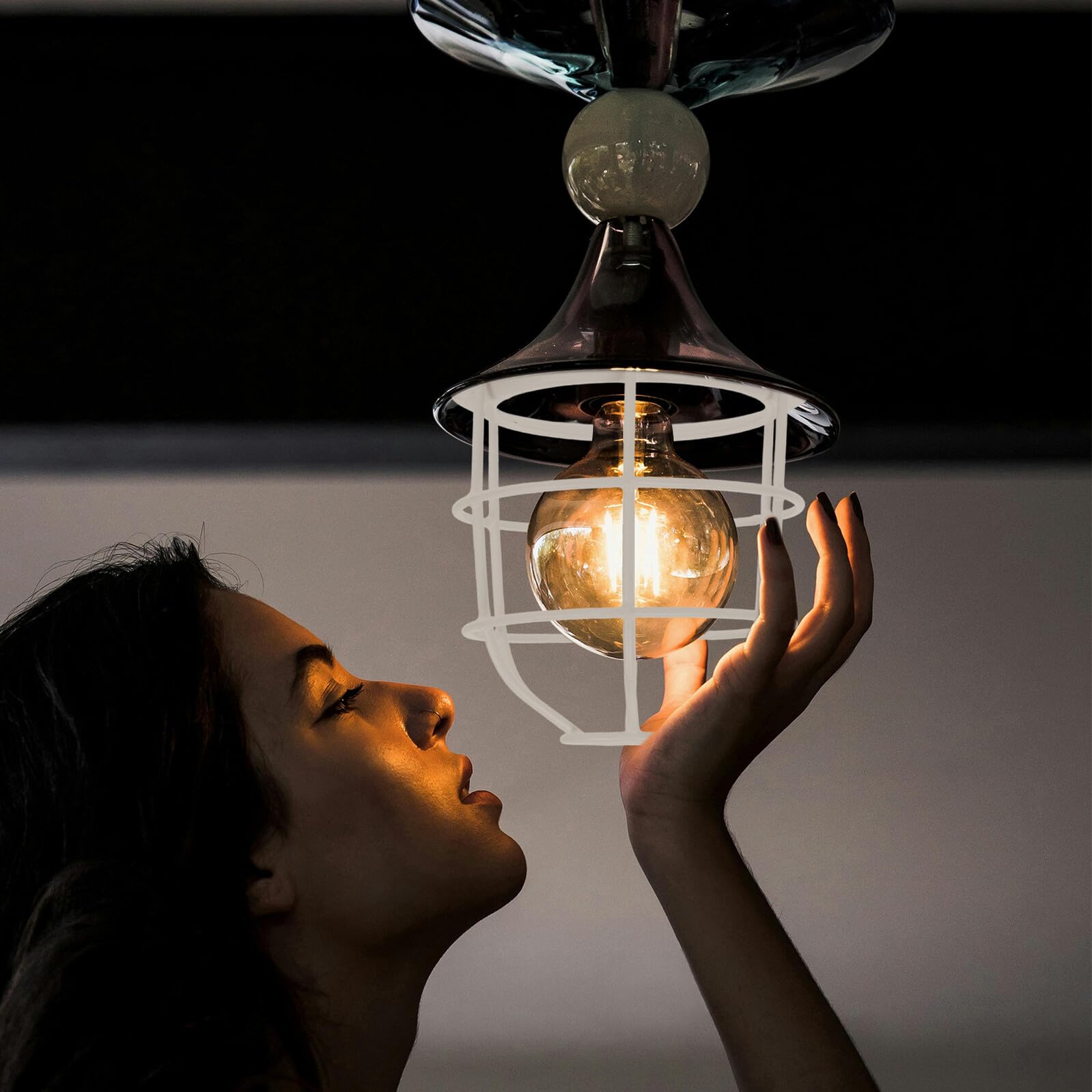 Gabbia Protettiva per in Acciaio Inossidabile Paraluce Industriale Antiurto per Illuminazione Officina Fattoria e Custodia Resistente e Versatile per Lampade
