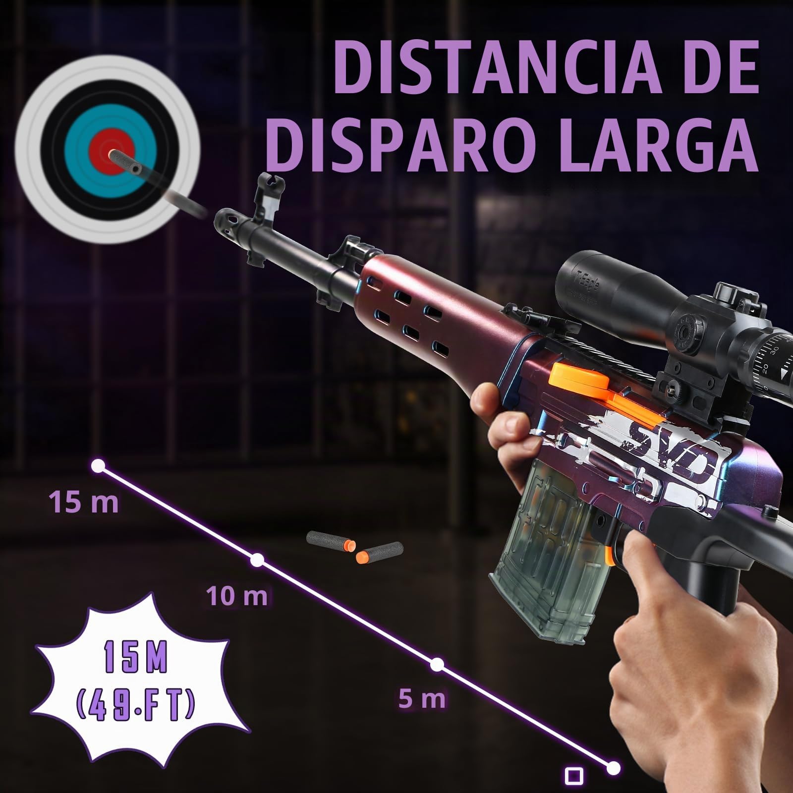 Pistola de Juguete para Niños, Pistola Juguete Que Cambia de Color, Pistola Blaster de Espuma, Pistolas de Juguete con Bala Blaster de Espuma Suave, 14+ Regalos para Niños