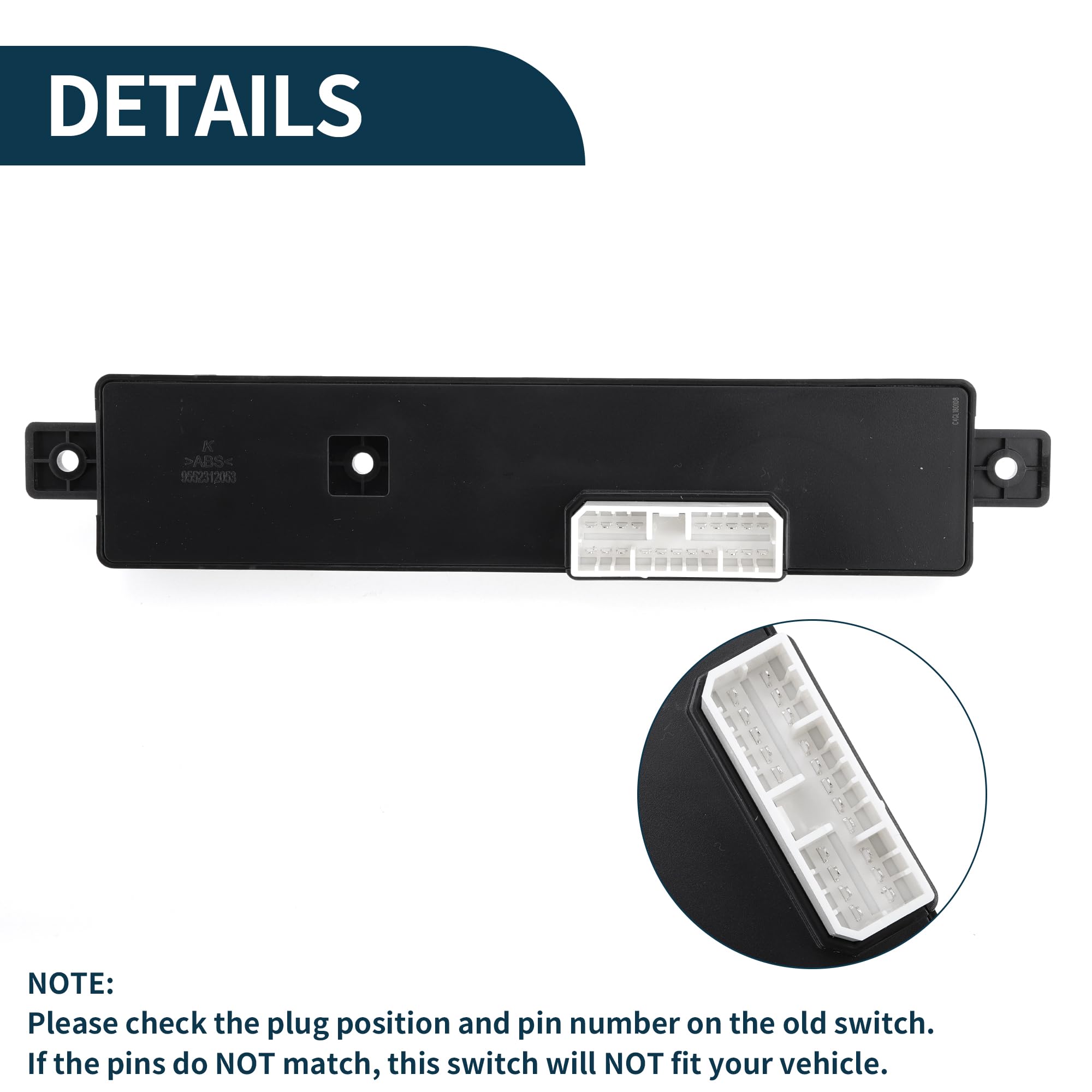 Interruttore Sedile Elettrico 881912W000 88191A1000 per Hyundai Santa Fe 2012-2015 Nero