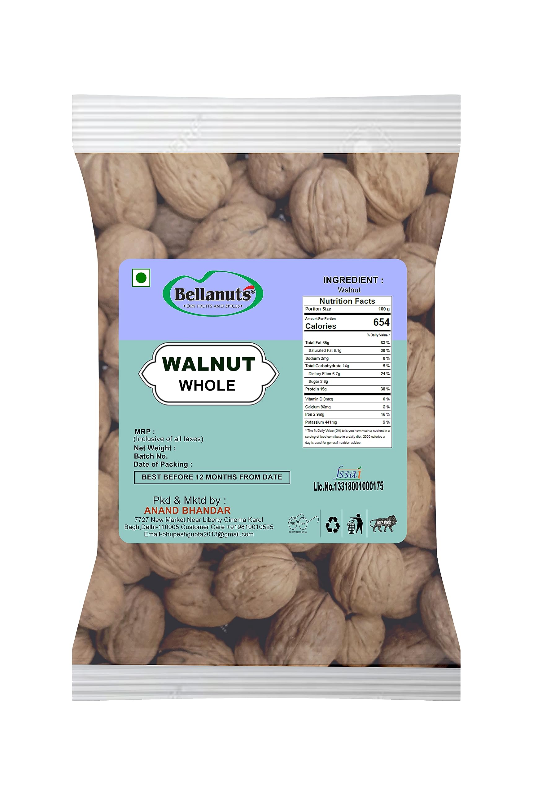 BELLANUTS Kagazi Whole Walnut (500g) | Kagji Walnuts Diamond Quality XXX | Inshell Walnuts | Kagzi Akhrot Walnuts| walnut with shell (B0CCMP9W4X) Amazon Price History, Amazon Price Tracker