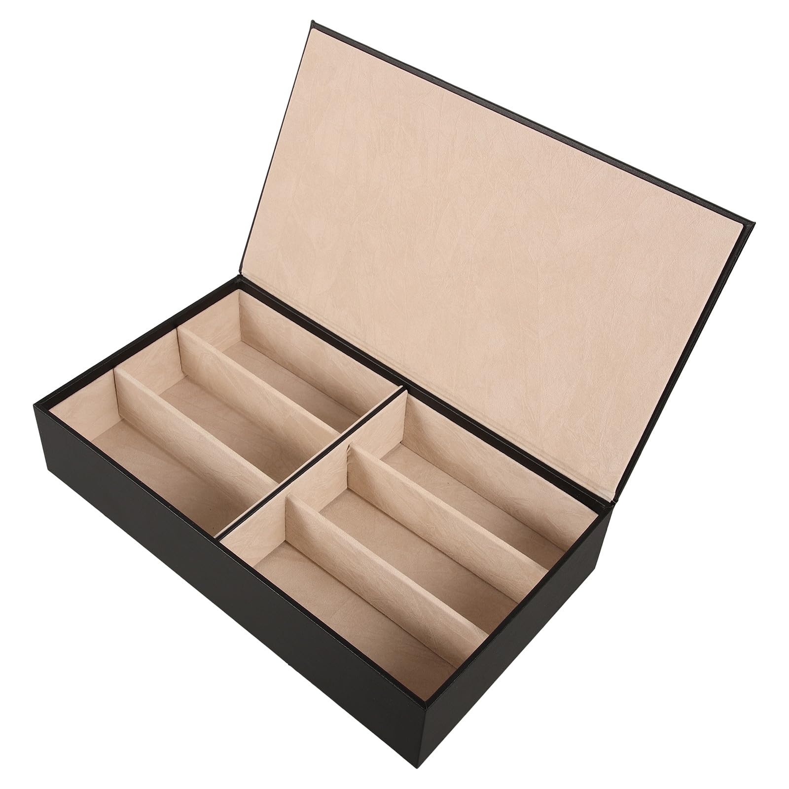 Generico Scatola Organizer per Occhiali da Sole Multi-scomparti in Pu Pelle e Metallo, Custodia Elegante e Resistente la Casa e Ambienti Commerciali