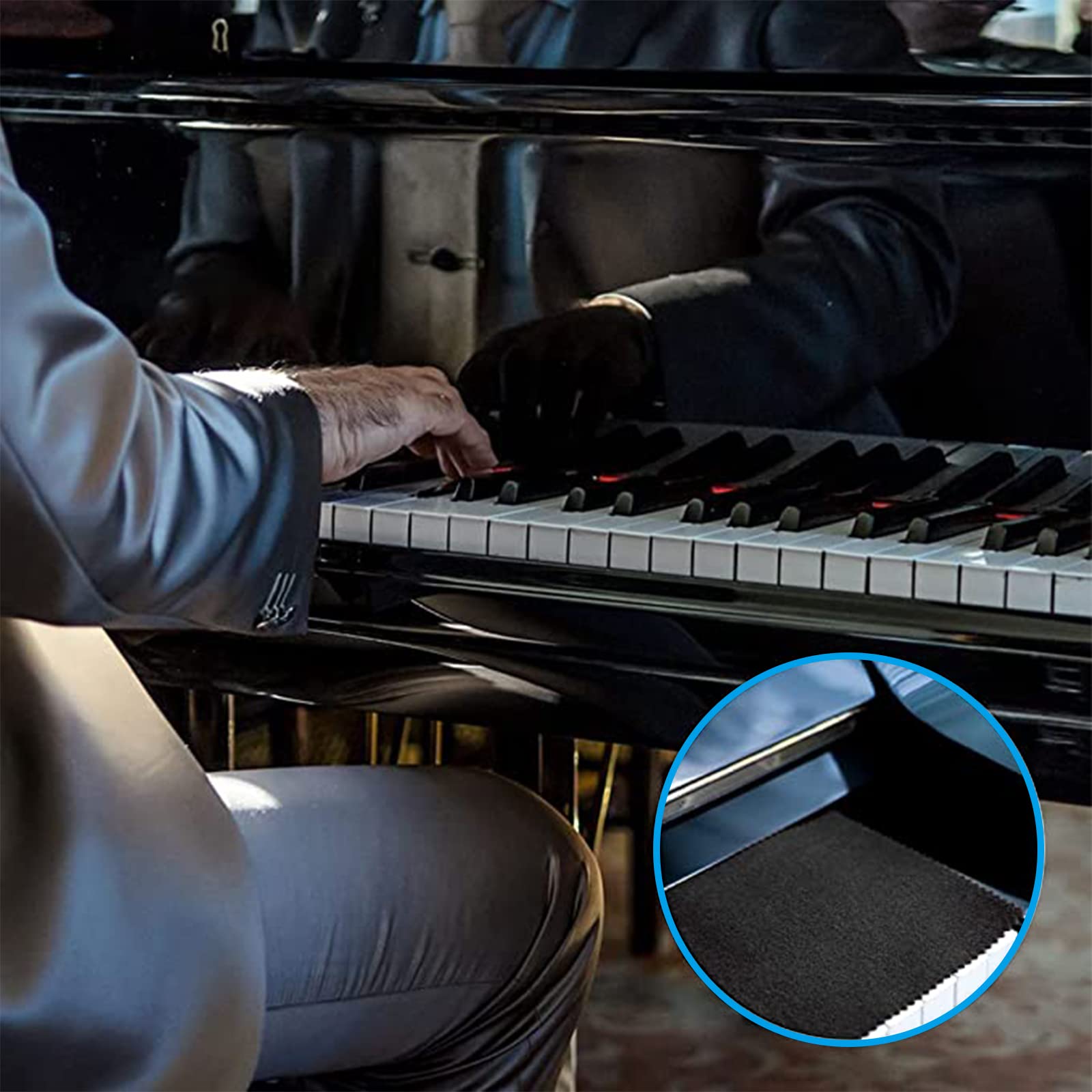 Housse Anti-poussière Pour Clavier De Piano 88 Touches - Velours Noir - Lavable - Protection étanche Et élégante - 11