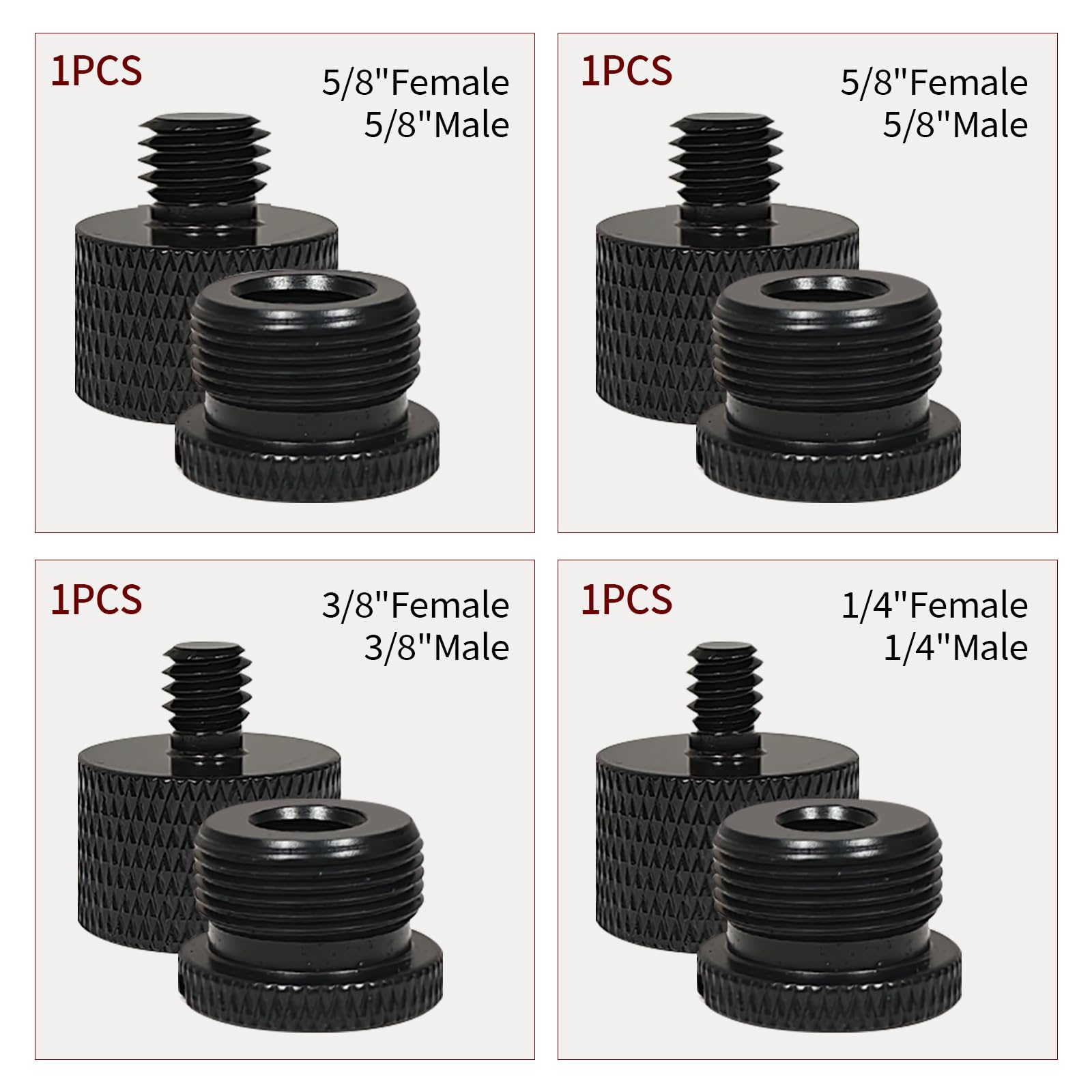 WANGCL 8 Stuks Mic Thread Adapter Set 5/8 Vrouwelijk naar 3/8 Mannelijk en 3/8 Vrouwelijk naar 5/8 Mannelijke Schroef Adapter Draad voor Microfoon Stand Mount naar Camera Statief Adapter WANGCL 8 Stuks Mic Thread Adapter Set 5/8 Vrouwelijk naar 3/8 Mannelijk en 3/8 Vrouwelijk naar 5/8 Mannelijke Schroef Adapter Draad voor Microfoon Stand Mount naar Camera Statief Adapter