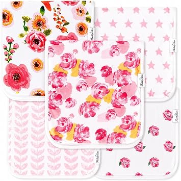 KiddyStar K z  ocuklar  i in bebek bezleri, organik pamuk, 5li paket, b y k 53,3 cm x 25,4 cm,   katmanl , kal n, yumu ak ve emici havlular, yenido anlar i in ge irme bezleri