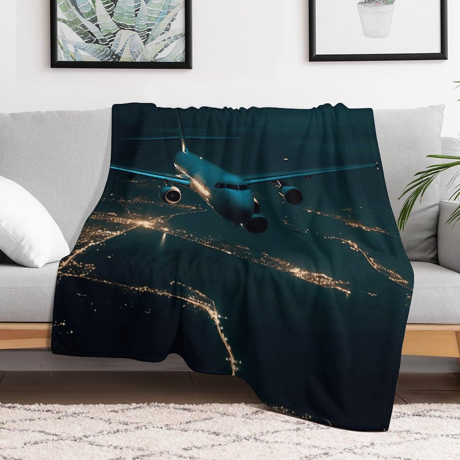 Couverture en micro polaire ultra douce lit et climatisation 152x203cm