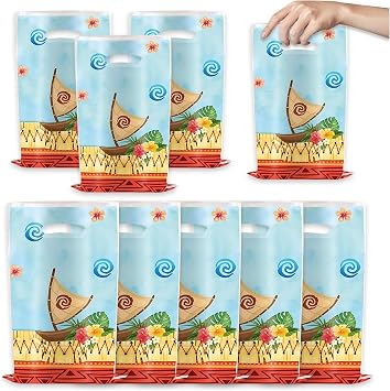Cihuyuxia 30pcs Cartoon Ocean Themed Party Decorations Gift Bags Under The Sea Birthday Decor Hawaiian Candy Bag Party Supplies for Kids Tropical Luau Baby shower Decorations
