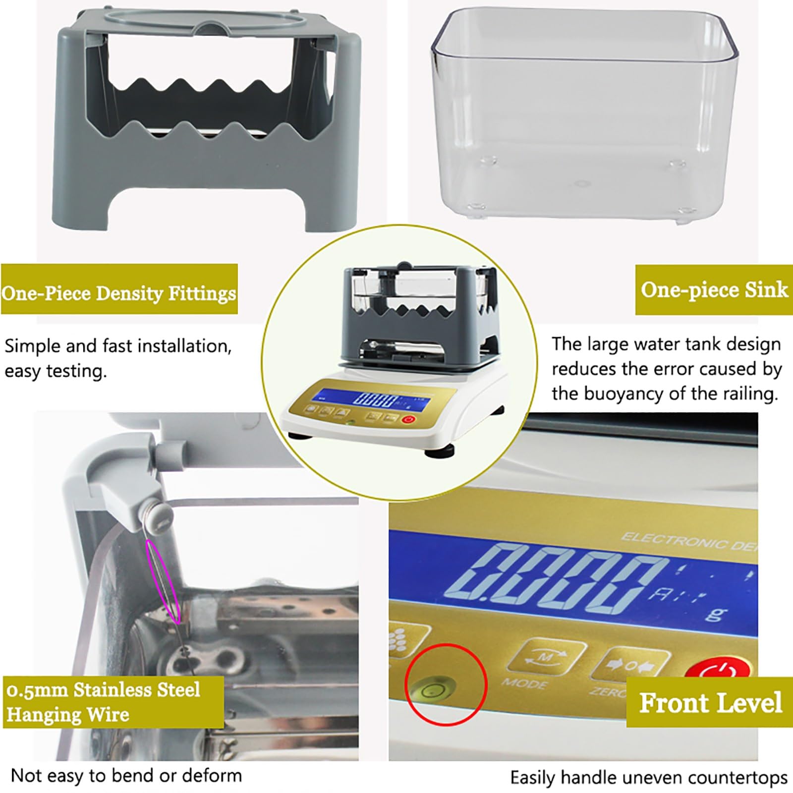 Probador de densidad de metales preciosos, medidor de pureza preciso para lingotes de oro y plata, detector de quilates para verificación de autenticidad