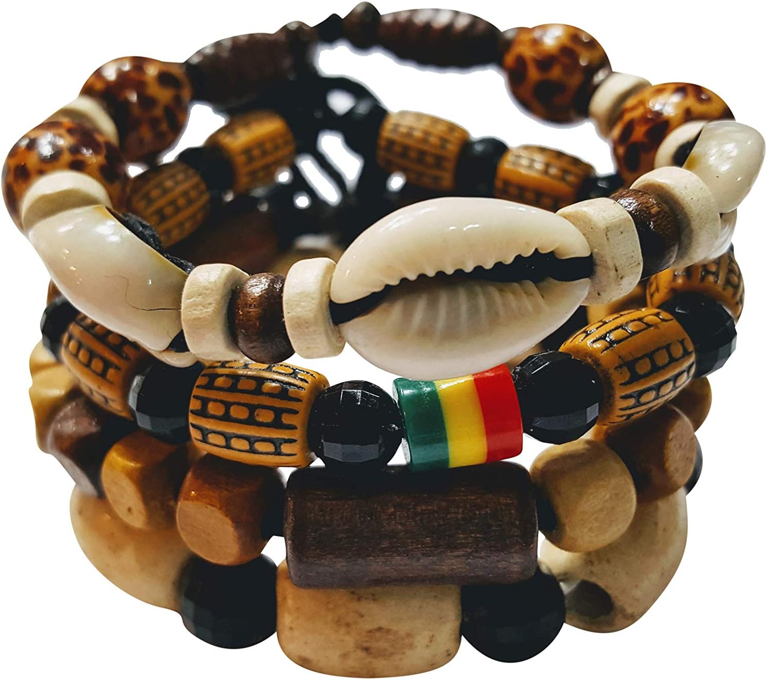 1-24 Pcs Adjustable Length African Bracelets and Necklaces for Men Women Beaded Bracelets Multi Layer Ethnic Tribal Traditional