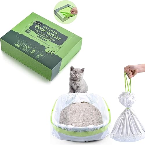 Bolsas de arena para gatos y bolsas de arena para excrementos biodegradables, a prueba de fugas, duraderas, extragruesas, bolsa de basura para gatos