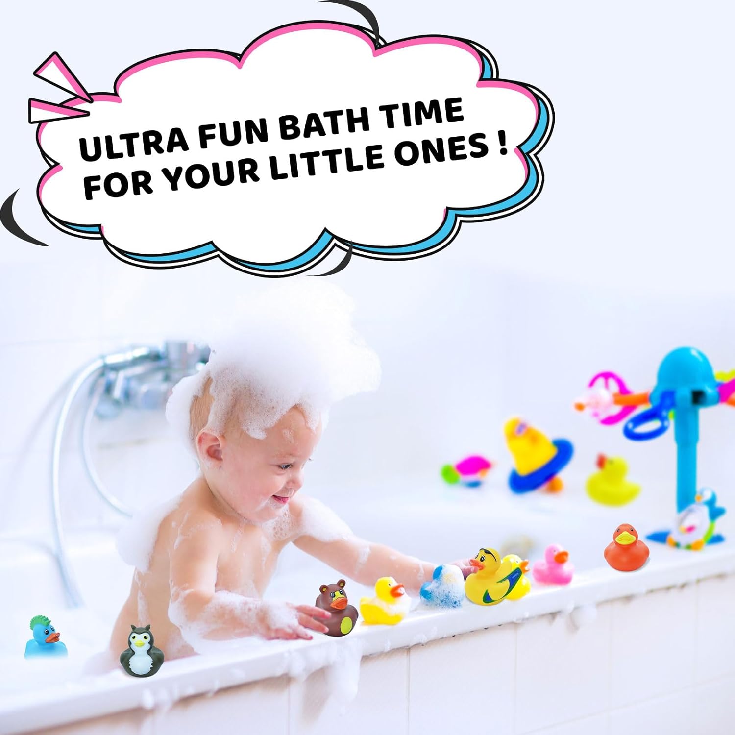 120 Pack Rubber Ducks for Jeeps 2.3 Inch Jeeps Ducks for Ducking Assortment Rubber Duckies Bulk Floater for Toddlers Bath Toys Party Favors Summer Beach Pool Activity