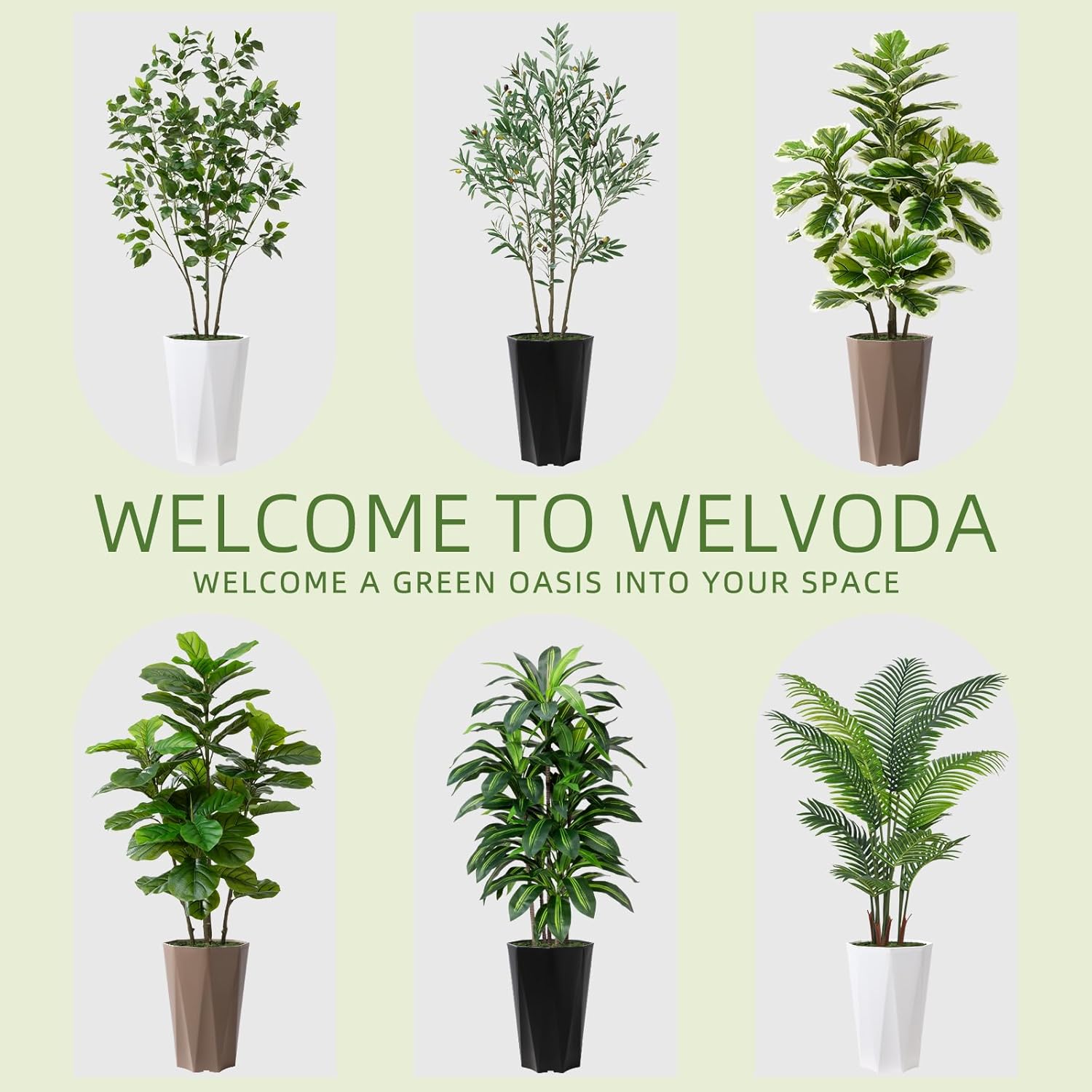 Artificial Fiddle Leaf Fig Plant Indoor 5FT Faux Rubber Tree with White Diamond Planter Tall Fake Floor Plant in Pot Artificial Trees for Home Office Living Room Decor Indoor - Image 4