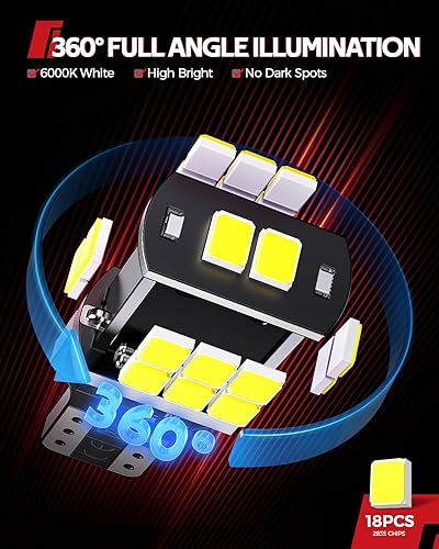 Miniatura 3 de Torchbeam Bombillas LED H11H8H9, 18000 lúmenes, bombilla LED de 600% brillo con ventilador, 60 W 6500 K blanco frío halógeno de repuesto sin